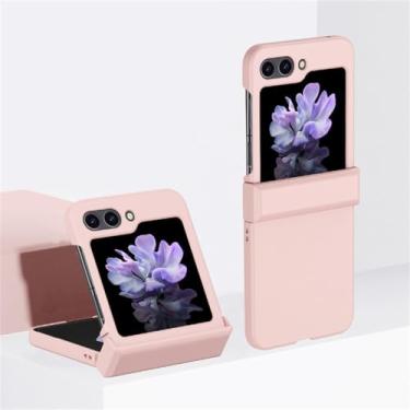 Imagem de Capa protetora rígida para PC para Samsung Galaxy Z Flip 5 5G Flip4 Flip5 Flip3 Flip 4 3 Zflip4 Zflip5 Capa de telefone celular com sensação fosca, rosa, para Samsung Z Flip 3