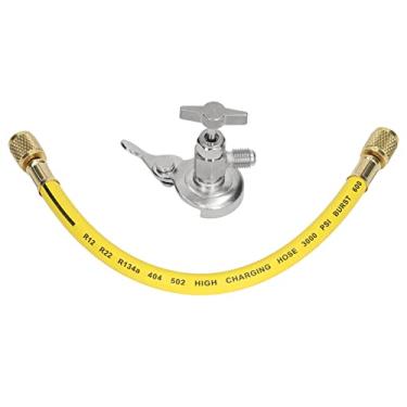 Imagem de R134A Válvula distribuidora de lata abridor de garrafas ferramenta de válvula distribuidora de refrigerante universal Design ergonômico de alto desempenho para sistemas de ar condicionado R12 R22