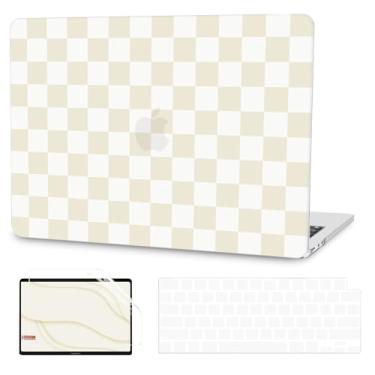 Imagem de G JGOO Compatível com MacBook Air 13 polegadas 2025 2024 2023 2022 M4 A3240 M3 A3113 M2 A2681, capa rígida de plástico para MacBook Air de 13,6 polegadas + capa de teclado + protetor de tela, xadrez