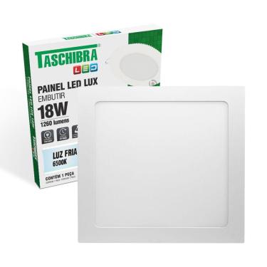 Imagem de Painel De Led Quadrado Embutir 18w Bivolt Taschibra 6500k Luz Fria