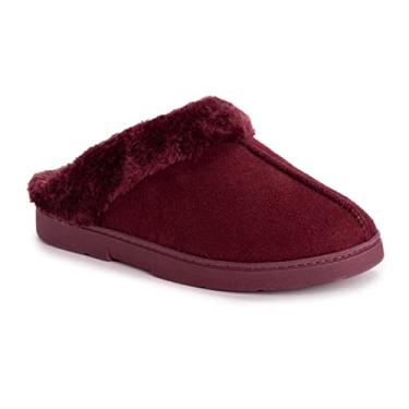 Imagem de MUK LUKS Tamanco feminino de camurça, Merlot, 7-8