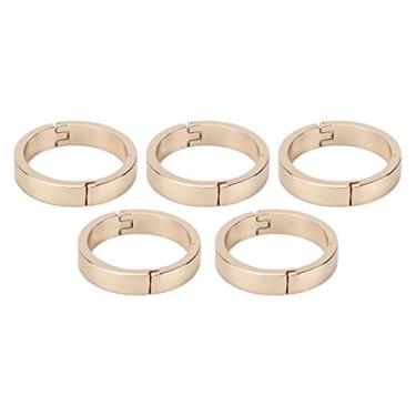 Imagem de Clipes mosquetão redondos, chaveiros de liga durável, gancho de pressão para notebooks espirais soltos e projetos diy, 5 peças de laços de ligação de borda brilhante (30 mm por fora, 25 mm por dentro)