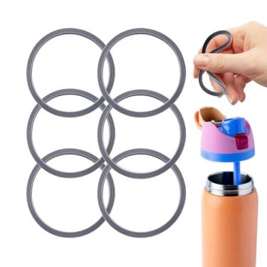 Imagem de 6 peças de junta de substituição para Owala FreeSip 680.4 g 947.2 g, anel de vedação de silicone para tampa de garrafa de água compatível com Owala 19/24/32/1,134 g tampa de vedação de silicone à
