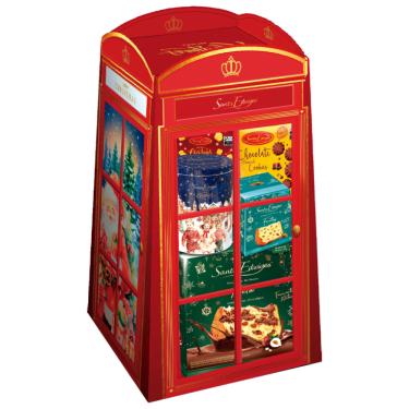 Imagem de Cesta de Natal Christmas London Sortido Chocolate Nozes e Frutas Santa Edwiges 1,39kg Caixa Presente