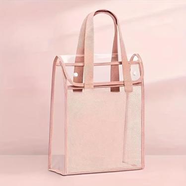 Imagem de Pasta Portátil Transparente À Prova D'água, Grande Capacidade, Bolsa de Documentos Expandível(Rose B)