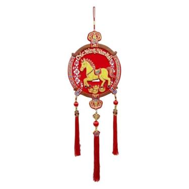 Imagem de shamjina Decoração de Ano Chinês para Pendurar na Entrada, Placa Decorativa Oriental Clássica com Elementos do Ano do Cavalo, Pingente para Quarto, Style D