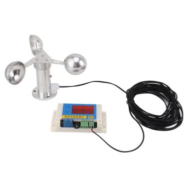 Imagem de GLOGLOW Medidores de Velocidade do Anemômetro de Guindaste de Torre, 3 Pás de Ventilador Instrumento Anemômetro de Guindaste de Torre Dispositivo de Alarme de Velocidade do para Construção Estação