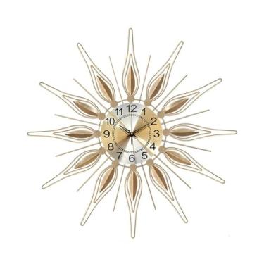 Imagem de BAILAI Relógio de parede de ferro forjado de metal decorativo, sala de estar, quarto, silencioso, quartzo, relógio de parede