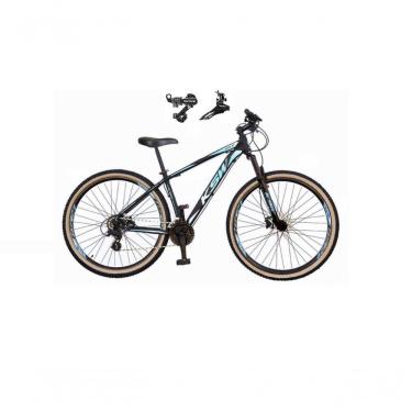 Imagem de Bicicleta Aro 29 Ksw Xlt Alumínio 24v Câmbios Shimano Garfo Suspensão Pneu Faixa Bege Preto-azul 17