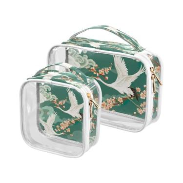 Imagem de xigua Cranes Bolsa de maquiagem voadora para mulheres, bolsa de cosméticos de viagem, bolsa de higiene portátil à prova d'água para viagens, férias, organização de banheiro