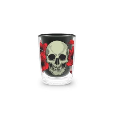 Imagem de Copo Dose Shot Hx55 Caveira Com Flores