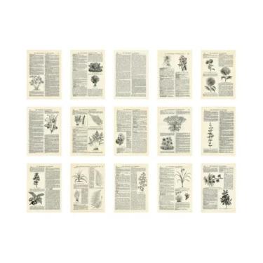 Imagem de Papel De Scrapbooking Vintage Com Mapa Antigo E Flores, 30 Peças, Mate