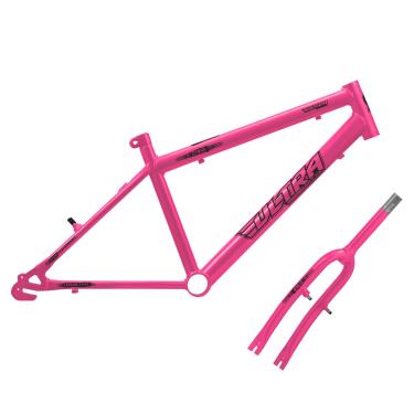 Imagem de Quadro Com Garfo em Aço Carbono Bicicleta Ultra Bike Marcha Aro 20 Rosa