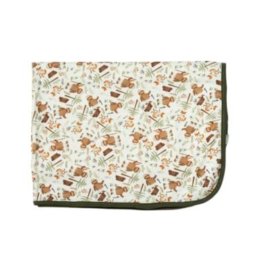 Imagem de Cueiro Bebê Estampado Suedine Camping Verde - Hug