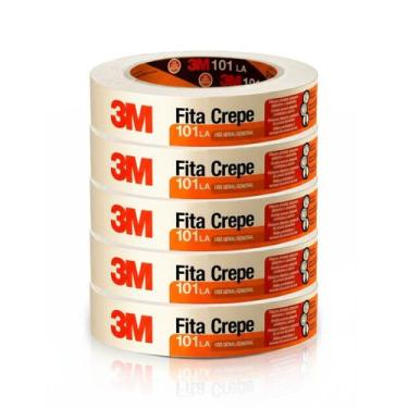 Imagem de KIT 5UN. FITA CREPE USO GERAL 101LA 24mmX50m 3M