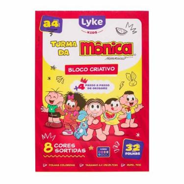 Imagem de Bloco Criativo A4 Lyke Turma da Monica 8 cores 110grs 32 fls