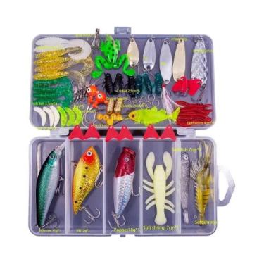 Imagem de Conjunto Grande De Iscas De Pesca Mistas, Kit De Iscas Artificiais Ríg