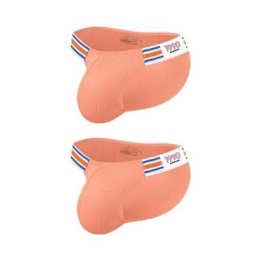 Imagem de Cuecas Masculinas De Algodão Listradas Azul Marinho, Modelo Biquíni De