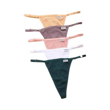 Imagem de Tangas De Algodão Ajustáveis Para Mulheres, G-String Sem Costura, Tama