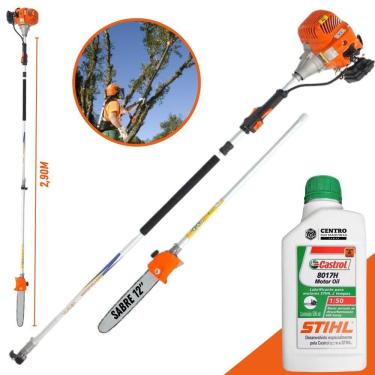 Imagem de Motopodador De Galhos Vulcan VP3300L 33cc 1,3HP 10.000RPM Podador Com Extensor + ÓLEO STIHL 2T CASTROL