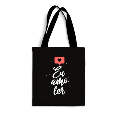Imagem de Ecobag Média livro book algodão sustentável cru ou preta kindle capa presente natal dia...