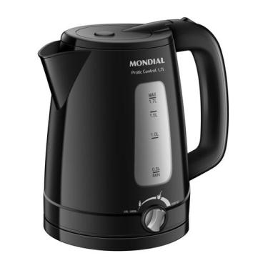 Imagem de Chaleira Elétrica Pratic Control 1,7L Mondial CE17BC, Preto, 220V