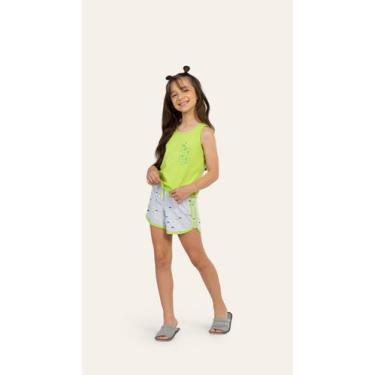 Imagem de Short Doll Regata Infantil Peixinho em Algodão e Malha Mescla - Lua En