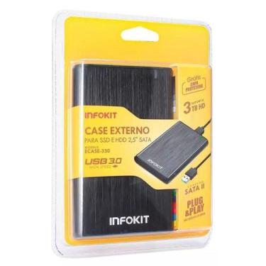 Imagem de Case Hd Externo Usb 3.0 Notebook 2.5 Gaveta Slim Hd Sata - Infokit