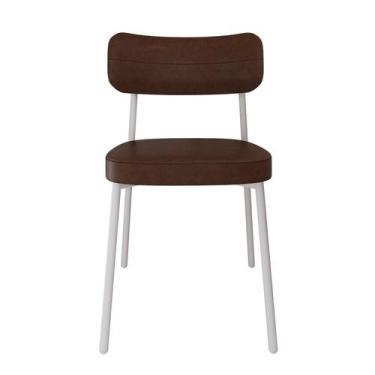 Imagem de Cadeira Alloa Fixa com 4 Pés 50 x 44,7 x 83,8 cm com 1 Unidade Marrom/
