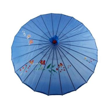 Imagem de Guarda-chuva De Seda Feminino 82/84cm Com Flores De Cerejeira Japonesa