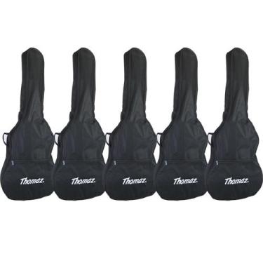 Imagem de Kit 5 Capas para Violão Clássico Acústico Preta Thomaz