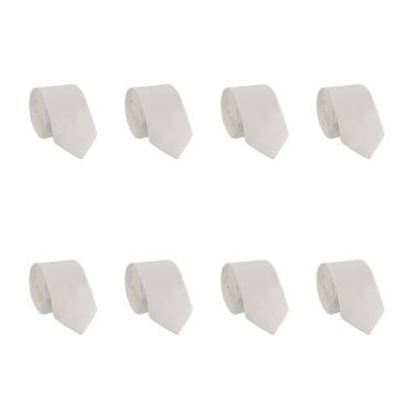 Imagem de Kit 8 Gravatas Masculina Social Slim Premium Tons Classicos Lisa Elegante Padrinhos Formatura Trabalho
