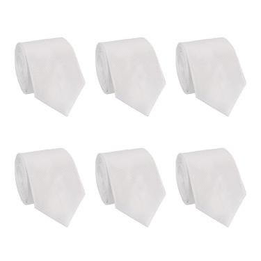 Imagem de Kit 6 Gravatas Masculina Social Slim Premium Classicas Lisa Elegante Padrinhos Formatura Trabalho