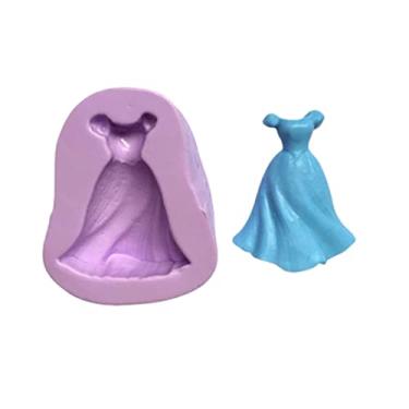Imagem de Confeitaria dos moldes, F761 MOLDE DE SILICONE VESTIDO CINDERELA CONFEITARIA ARTESANATO