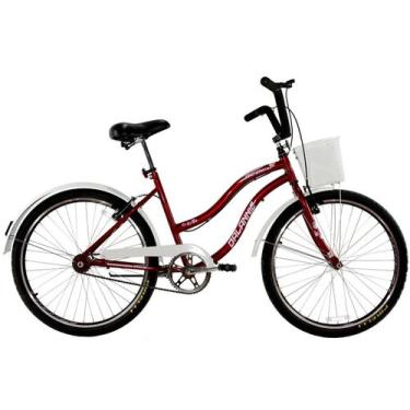 Imagem de Bicicleta Aro 26 Feminina Beach Retrô Vintage Vermelha - Dalannio Bike