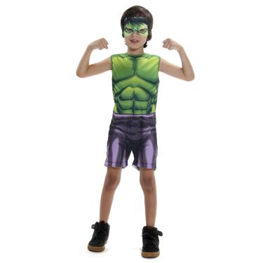 Imagem de Fantasia Hulk Infantil Regata Original com Máscara - Vingadores - Marvel M