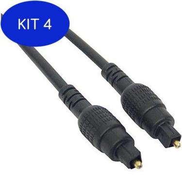 Imagem de Kit 4 Cabo Optico Digital Toslink 2Mts