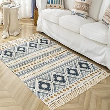 Imagem de youyoucool Casa Coleção Vintage Tapete de Área Envelhecido Tapete Boêmio Grande Tapetes Antiderrapantes Lavável para Sala de Estar Quarto Crianças Berçário 47x71 polegadas