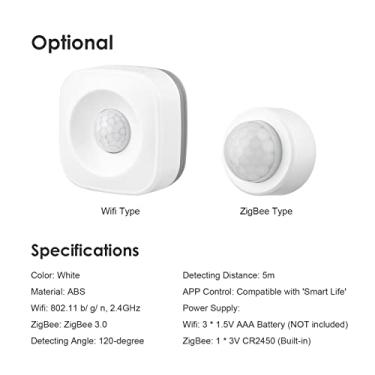 Imagem de Wemay ZigBee Sensor de Movimento Alarme Inteligente Corpo Humano Indução Sensor PIR 16,4 pés 120 graus Faixa de Detecção APP Controle Monitoramento em tempo real Linkage Inteligente Dispositivo de