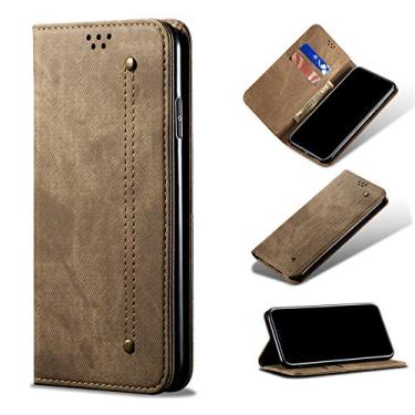 Imagem de YUNCHAO Caixa de telefone Para o Google Pixel 6 Denim Texture Style Casual Leather Case With Holder & Card Slots & Wallet capa para celular