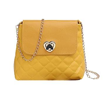 Imagem de ZUKKY Nova bolsa de ombro feminina Trend bolsa transversal diamante quadriculada bolsa amarela