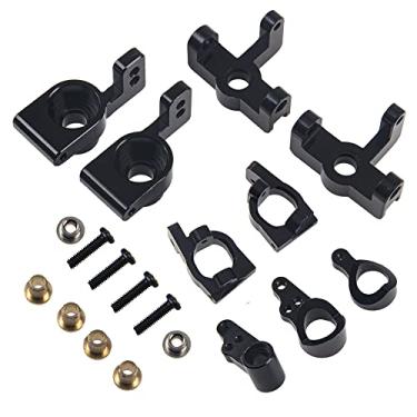 Imagem de ShareGoo RC Steering Knuckle Kit Hub Carrier C Hub Carriers Rear Axle Carrier Compatible with WLtoys 144001 1/14 RC Car Buggy Upgrade Parts,Black
