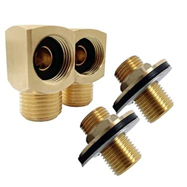 Imagem de Kit de instalação de montagem na parede G1/2 (IPS) adaptador de cotovelo para torneira, conjunto de montagem traseira para cozinha comercial de aço inoxidável e pia utilitária (kit de instalação de torneira)