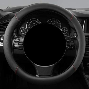 Imagem de Lyqfff Para Volkswagen Golf 7 Mk7 Polo, 38 cm Capa de volante de carro em couro PU Protetor de volante de carro