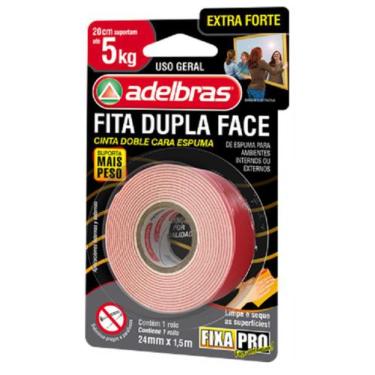 Imagem de Fita Dupla Face Espuma Extra Forte X 24mm X 1,5M - Adelbras