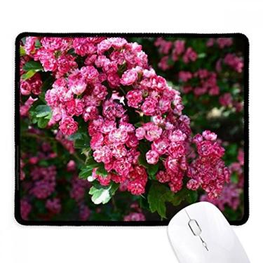 Imagem de Mousepad de flores rosas lindas folhas verdes borda costurada tapete de borracha para jogos
