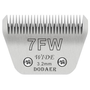 Imagem de DODAER Lâminas removíveis para cães de estimação - Tamanho 7FW Lâmina larga para cuidados com cães, comprimento de corte de 1/20.3 cm 3,2 mm, compatível com a maioria dos cortadores Andis, Oster A5,