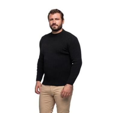 Imagem de Suéter Masculino Tricô Lã Mescla Gola Alta Roma 7186-Masculino