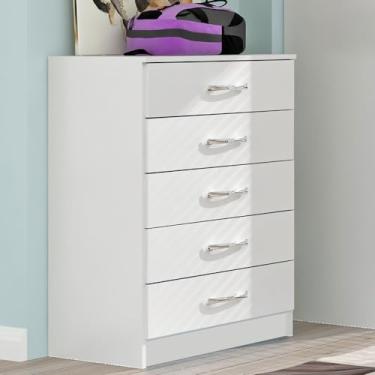 Imagem de Cômoda Perséfone 5 Gavetas Evidência Branco