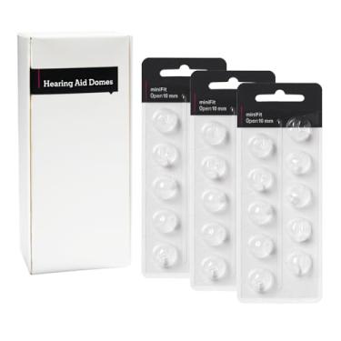 Imagem de Cúpulas de aparelho auditivo para substituição de Oticon, cúpulas de baixo de ventilação aberta Oticon Minifit (pacotes de 10 mm/3), cúpulas universais para aparelhos auditivos Oticon.
